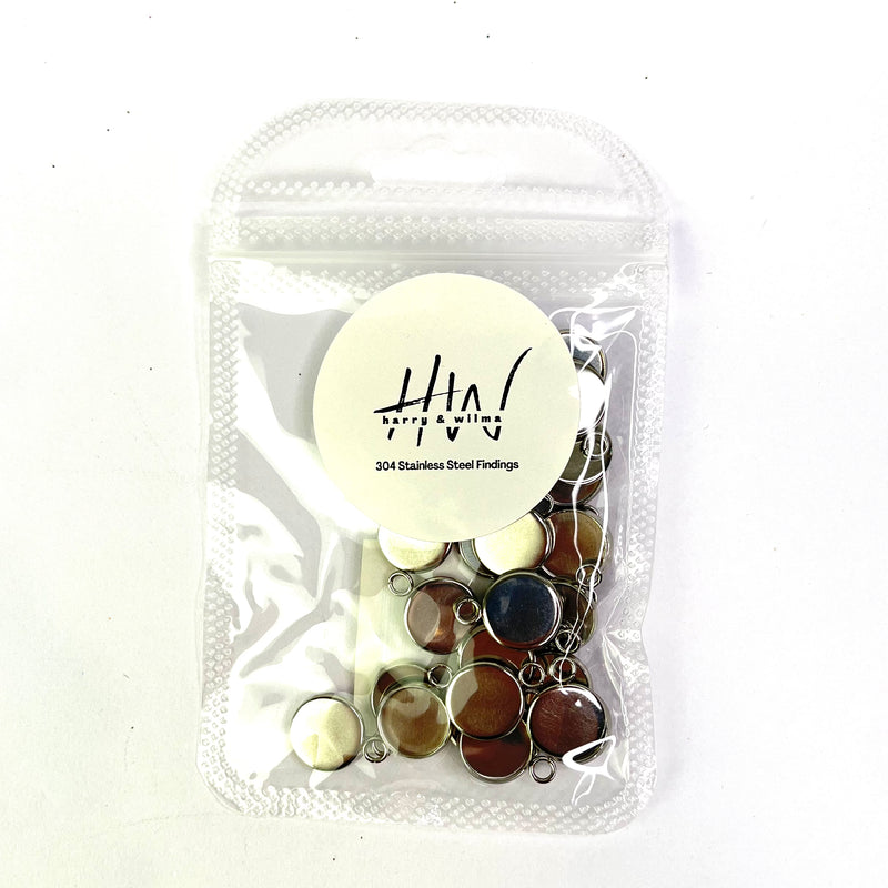 Cabochons Silver 12mm 25pcs - Stainless Steel