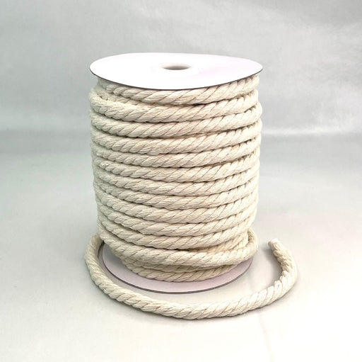 Ivory Cotton Rope 7mm. Macrame Braided Cord Accessories. 