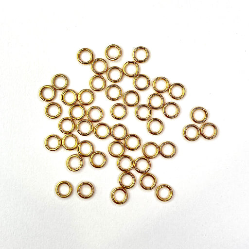 Jump Rings 6mm Gold 18K 50pcs - Stainless Steel