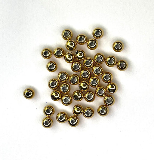 Round Spacers Gold 5mm 40pcs - Stainless Steel