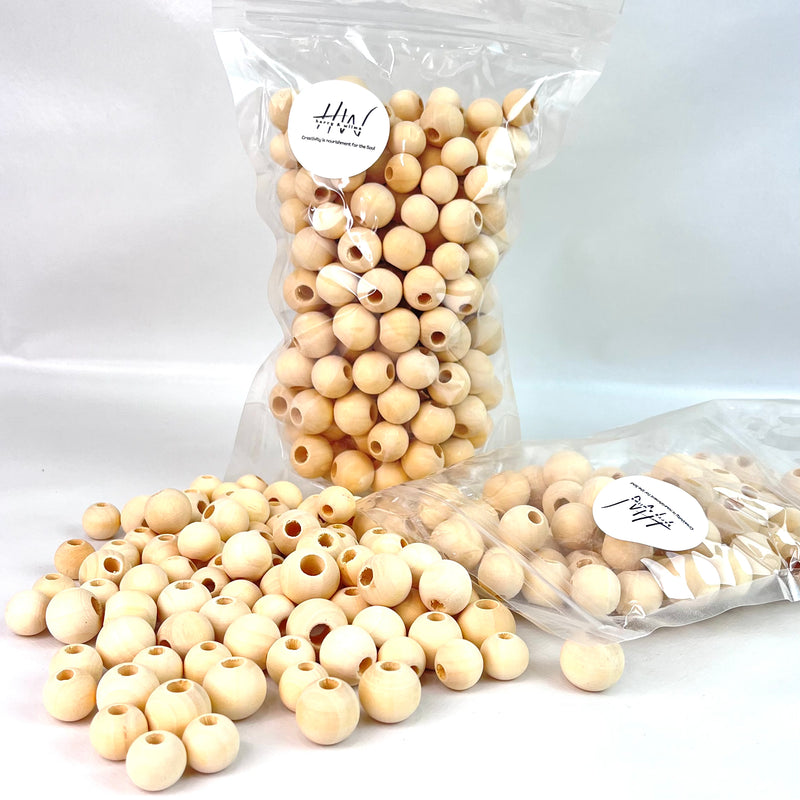 Wooden Natural Beads Approx 200pcs