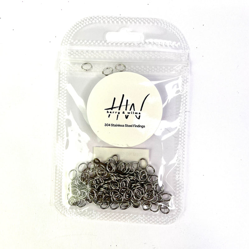 Jump Rings Oval 6mm 150pcs - Stainless Steel