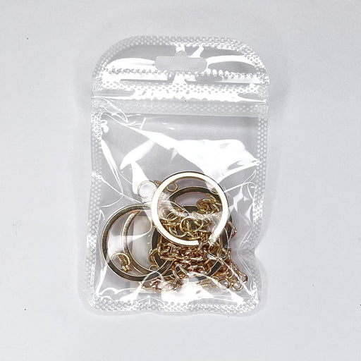 5 Keyrings,  30 x Jump Rings &  20 x 10mm Mini Screws (Nickel Free) - Gold