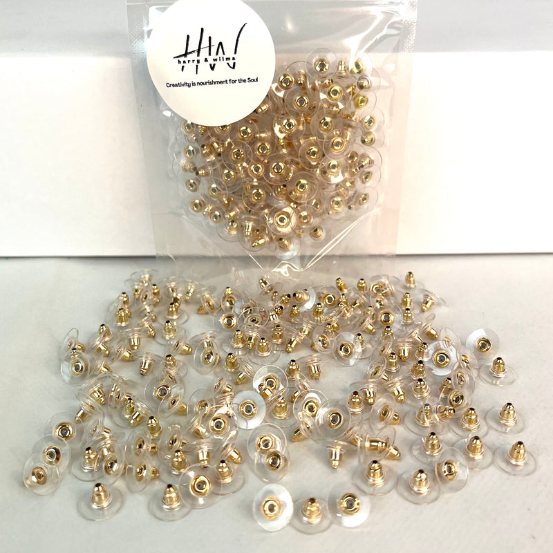 Earring Comfort Stud Backs Gold  25g - over 150pcs (Nickel Free)