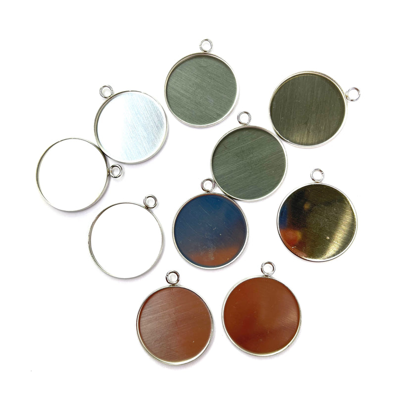 Cabochons Silver 25mm 10pcs - Stainless Steel