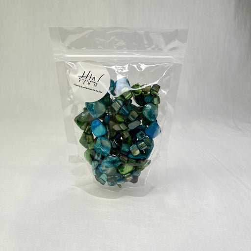 Natural  Dyed Mother of Pearl Strand Mix 4 x 38cm Turquoise & Emerald Green