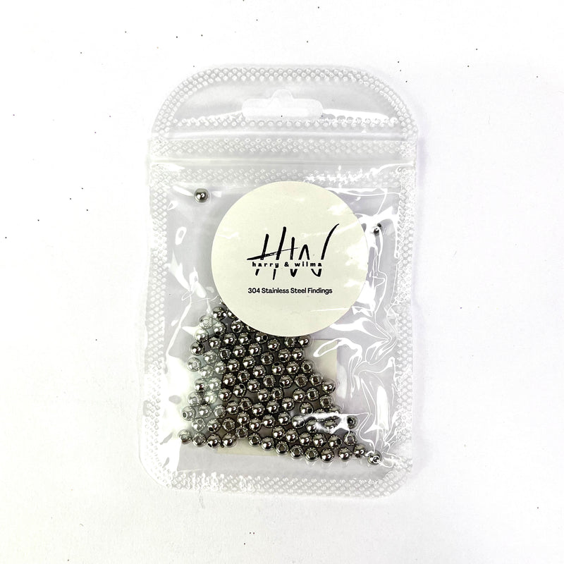 Round Spacers Silver 4mm 100pcs - Stainless Steel