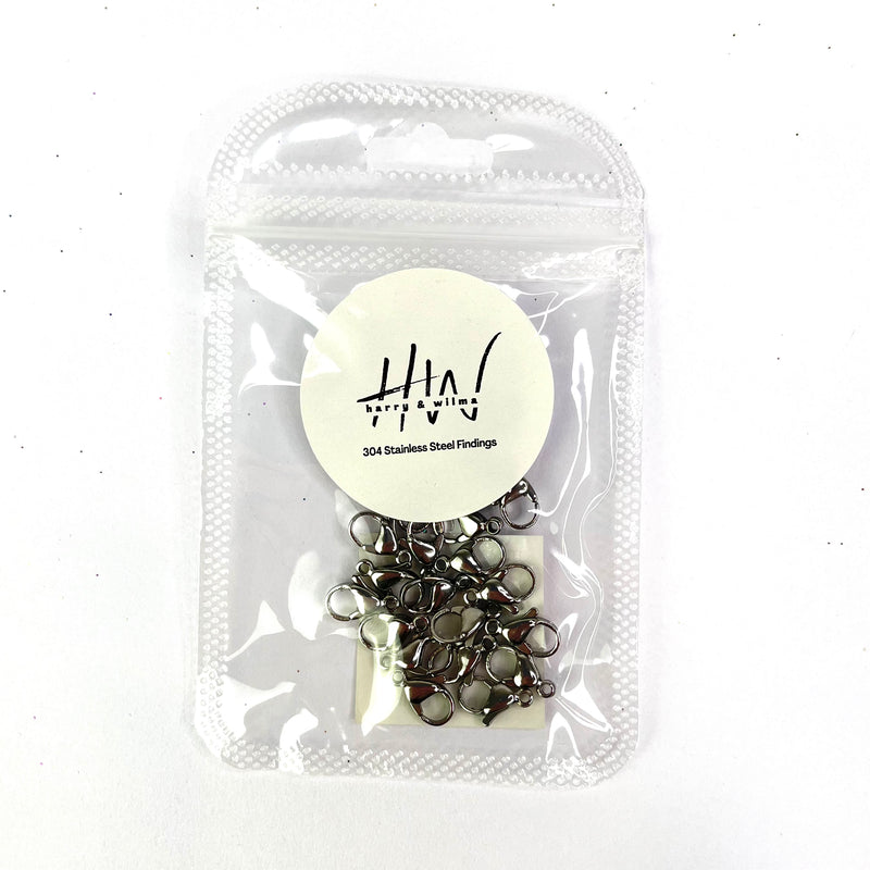 Lobster Clasps Silver 10mm 20pcs Stainless Steel