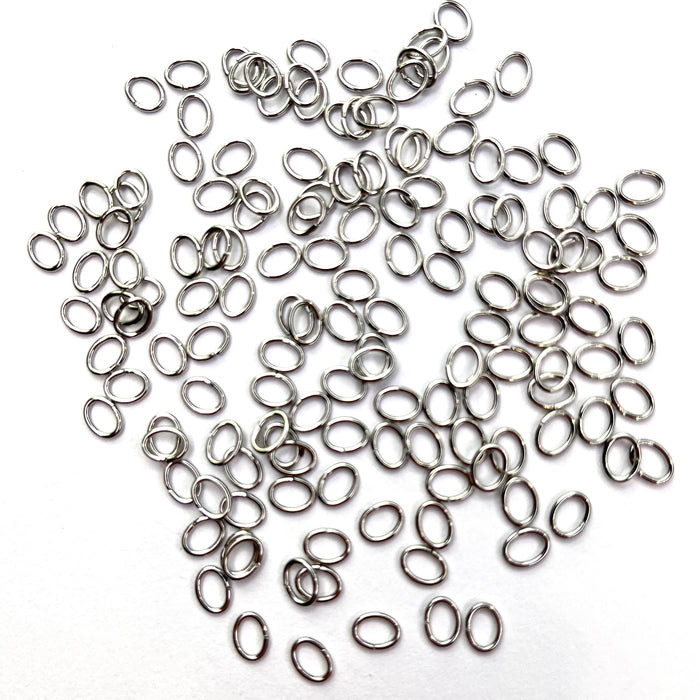 Jump Rings Oval 6mm 150pcs - Stainless Steel