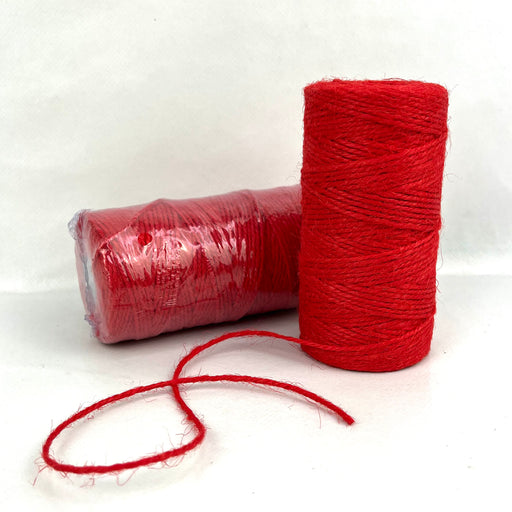 Jute Cord 2mm Red 100yd Roll