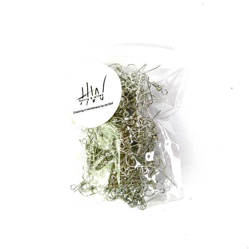 Earring Hooks Silver 200pc (Nickel free)