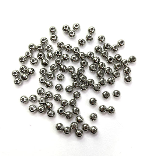 Round Spacers Silver 4mm 100pcs - Stainless Steel