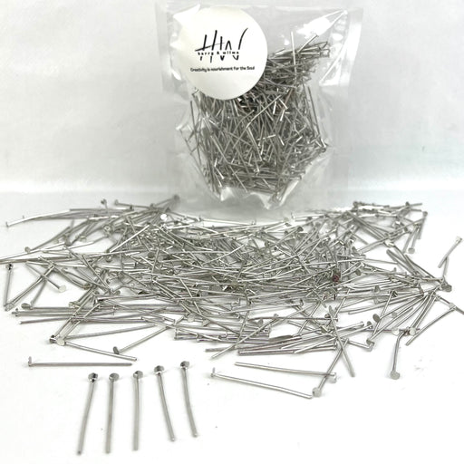 Head Pins 30mm Silver 55g - over 300pcs (Nickel Free)