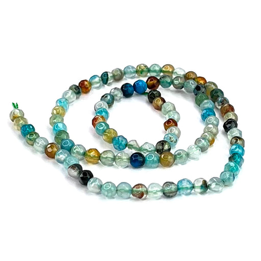 Agate Turquoise Blue mix faceted (4mm) Semi Precious Gemstone