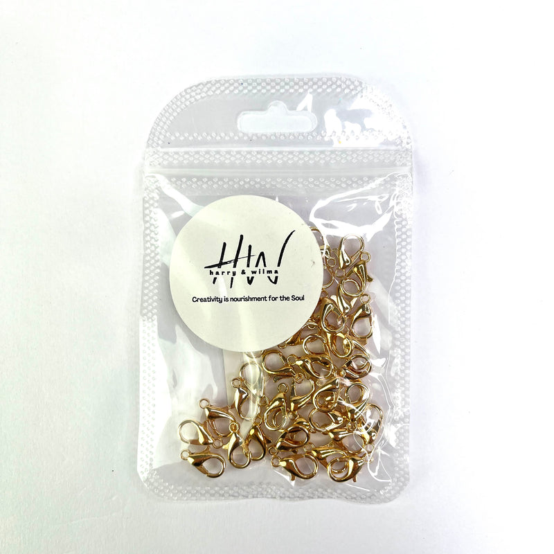 Lobster Clasps Gold (Nickel Free) 12mm 40pc