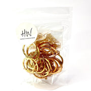 Keyring Set Gold Keyring (30pc), 8mm Jump rings (60pc) Mini screws (60pc) (Nickel Free) - Harry & Wilma