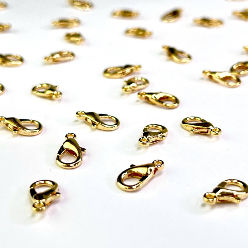 Lobster Clasps Gold (Nickel Free) 10mm 40pc - Harry & Wilma