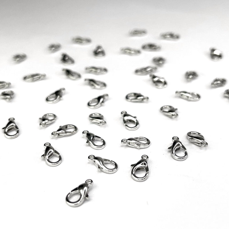 Lobster Clasps Silver (Nickel Free) 10mm 40pc - Harry & Wilma