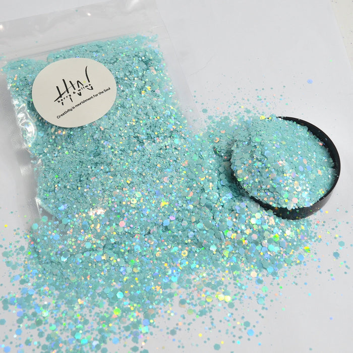 Matte Pastel Glitter Holographic Baby Blue 25g - Harry & Wilma