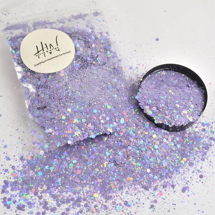 Matte Pastel Glitter Holographic Lavender 25g - Harry & Wilma