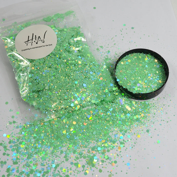 Matte Pastel Glitter Holographic Mint 25g - Harry & Wilma