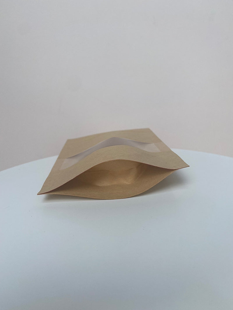 Natural Stand Up Pouch Bag - Clear Window (100pcs) (12*20cm) - Harry & Wilma