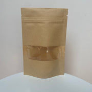 Natural Stand Up Pouch Bag - Clear Window (100pcs) (12*20cm) - Harry & Wilma