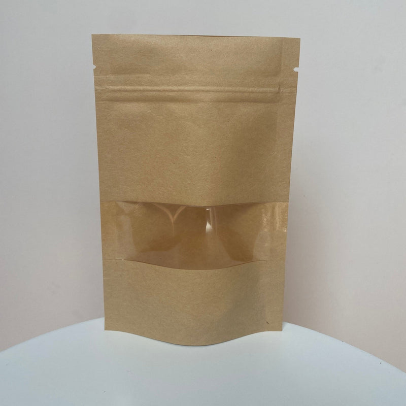 Natural Stand Up Pouch Bag - Clear Window (100pcs) (12*20cm) - Harry & Wilma