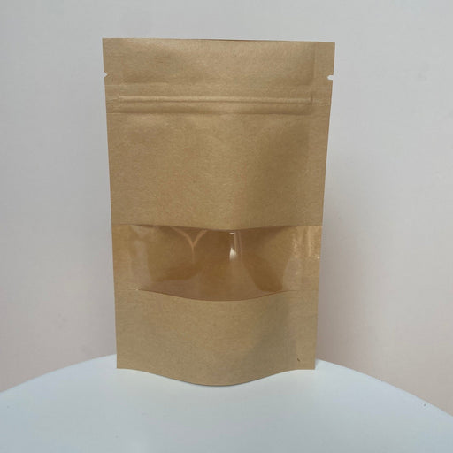 Natural Stand Up Pouch Bag - Clear Window (100pcs) (12*20cm)