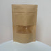 Natural Stand Up Pouch Bag - Clear Window (100pcs) (12*20cm)