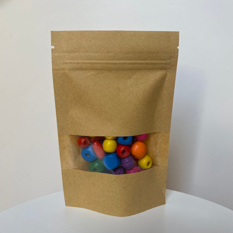 Natural Stand Up Pouch Bag - Clear Window (100pcs) (12*20cm) - Harry & Wilma
