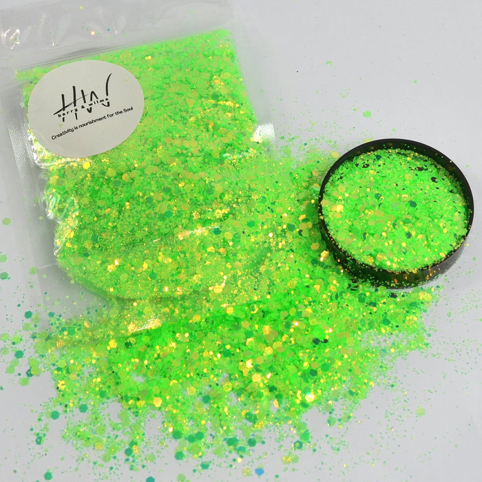 Neon Brights Glitter Lime Lights 25g - Harry & Wilma