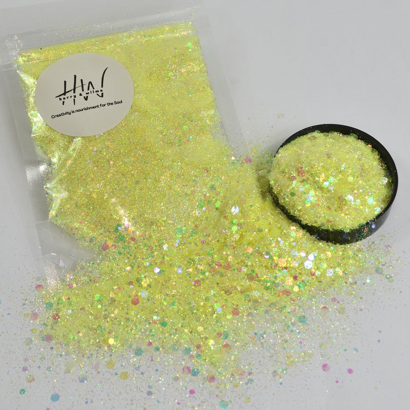 Pastel Chunky Lemon Glitter 25g - Harry & Wilma