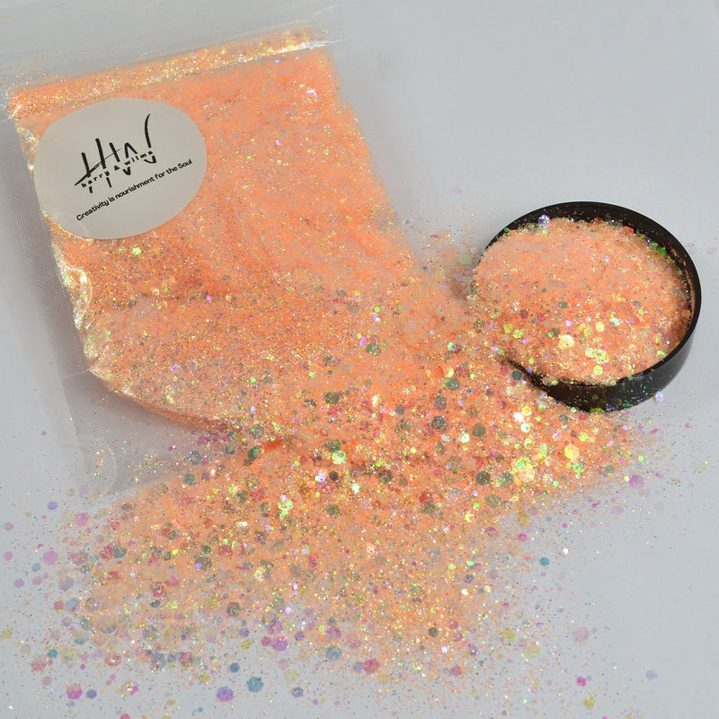 Pastel Chunky Orange Glitter 25g - Harry & Wilma