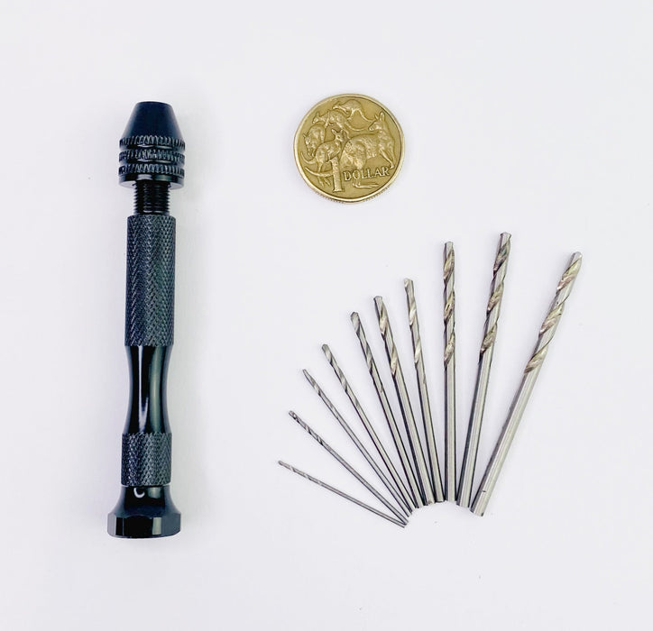 Quality Hand Twist Drill with 10 Drill Pieces - Harry & Wilma