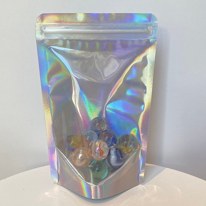 Rainbow Holographic Foil Pouch Bag - Transparent Face (100pcs) (10*15cm) - Harry & Wilma