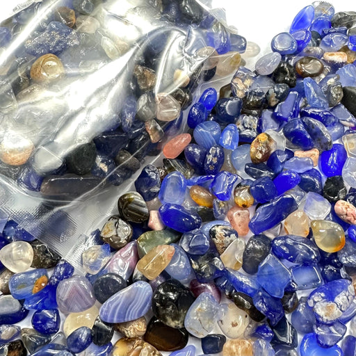 Semi Precious Stone Mix 250g - blue agate