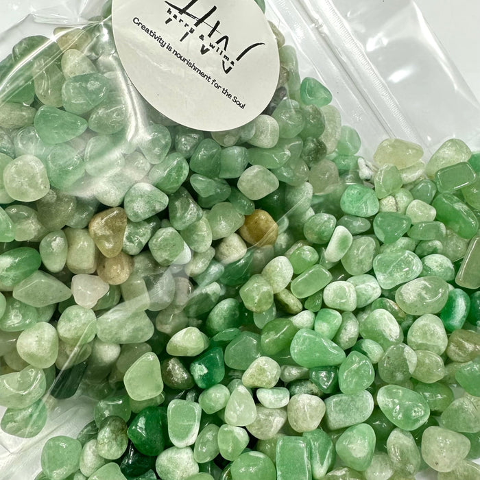 Semi Precious Stone Mix 250g - green aventurine round - Harry & Wilma
