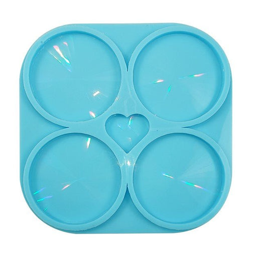 Silicone Mould - 4 Cavity Holographic Coaster