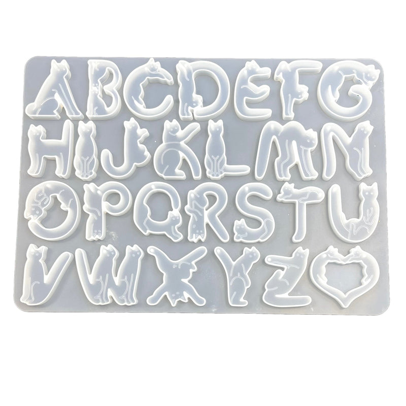 Silicone Mould - Alphabet Stylised Cats - Harry & Wilma