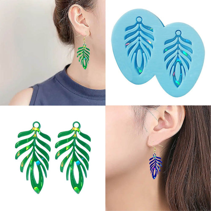 Silicone Mould - Earring Leaf Holographic - Harry & Wilma