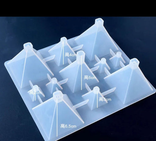 Silicone Mould - eleven grid cojoined pyramid