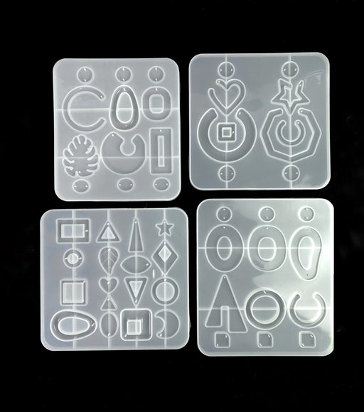 Silicone Resin Mould - Contemporary Jewellery & Hair Pin Set with Findings