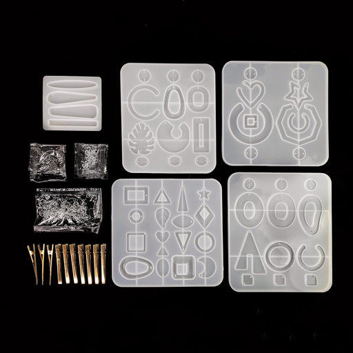 Silicone Resin Mould - Contemporary Jewellery & Hair Pin Set with Findings