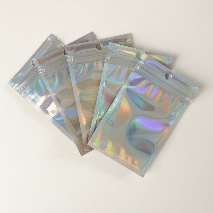 Silver Foil Holographic Bag - Transparent Face (100pcs) (12*18cm) - Harry & Wilma