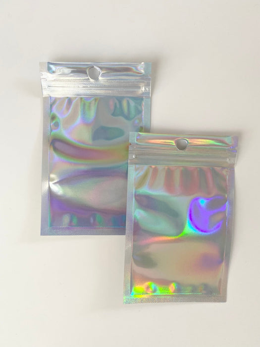 Silver Foil Holographic Bag - Transparent Face (100pcs) (8*13cm) - Harry & Wilma