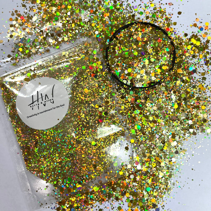 Super Sparkle Extreme Holographic Glitter 20g - Brilliant Gold - Harry & Wilma