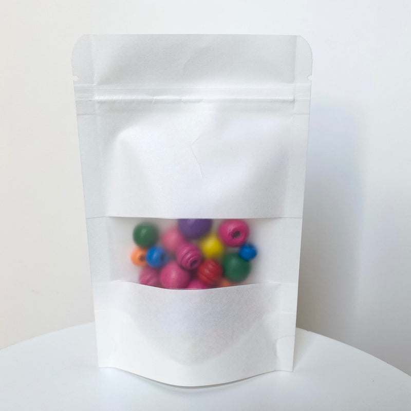 White Matte Stand Up Pouch Bag - Clear Window (100 pcs) (12*20cm) - Harry & Wilma