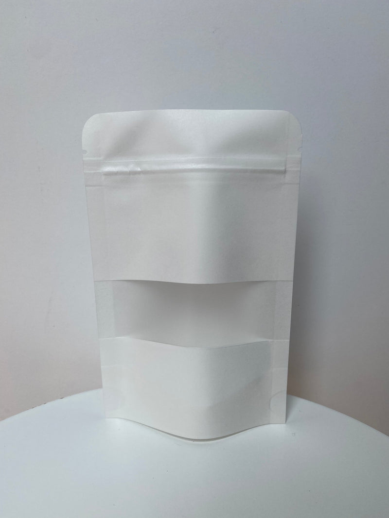 White Matte Stand Up Pouch Bag - Clear Window (100 pcs) (12*20cm) - Harry & Wilma