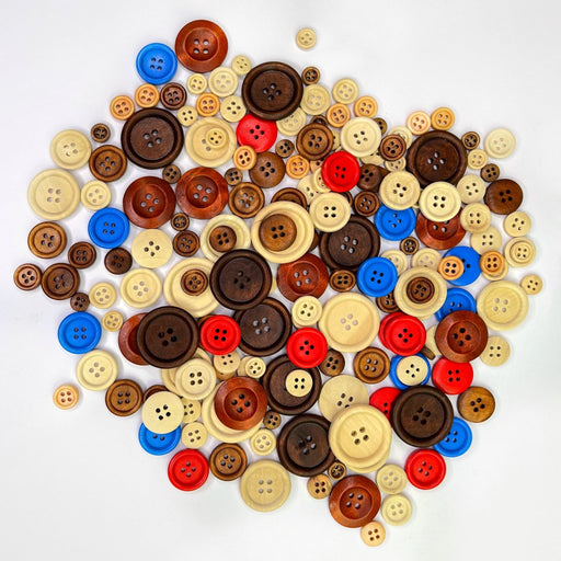 Wooden Buttons Funky Mix 190pc